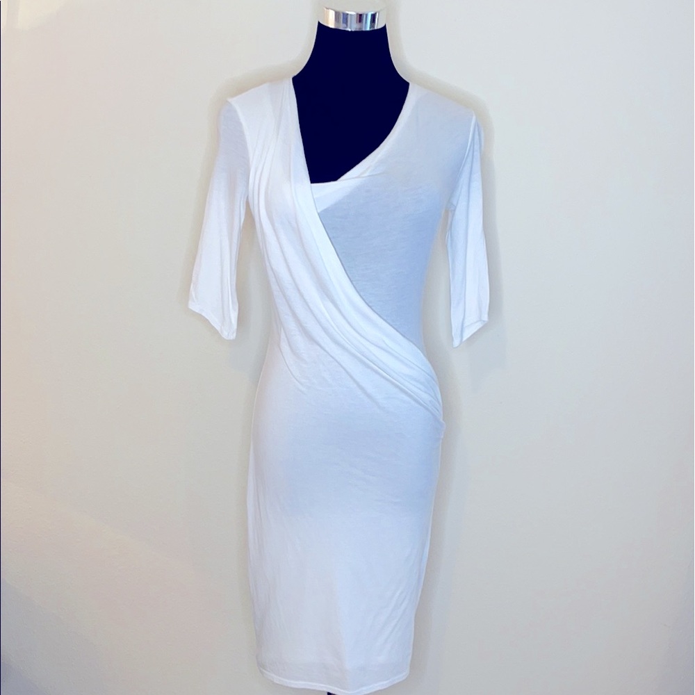 Helmet Lang cotton/modal wrap dress sz P